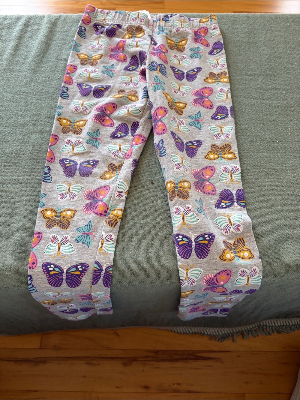 Carter's Grey Leggings with Purple, Pink & Gold Butterfly Print